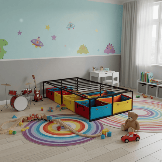 Base de Cama Fierro Siena 1 Plaza 90x190x40 cms Libres para Almacenar