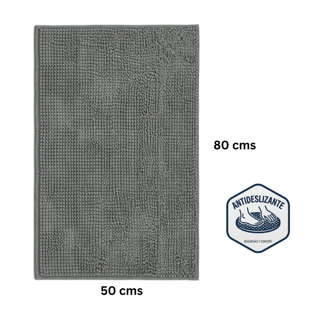 Piso de Baño Antideslizante Grande Gris Petróleo 50x80