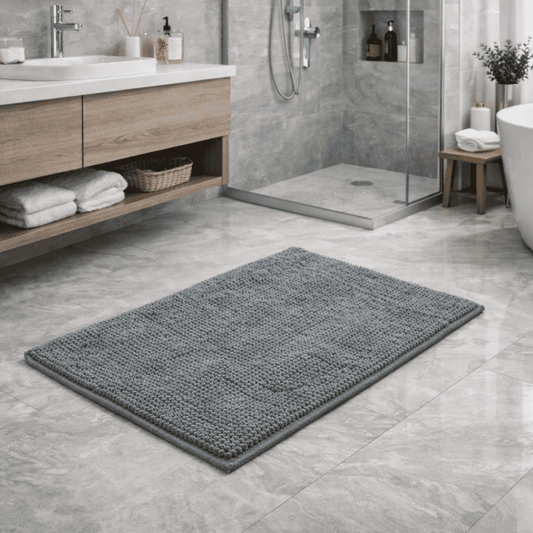 Piso de Baño Antideslizante Grande Gris Petróleo 50x80