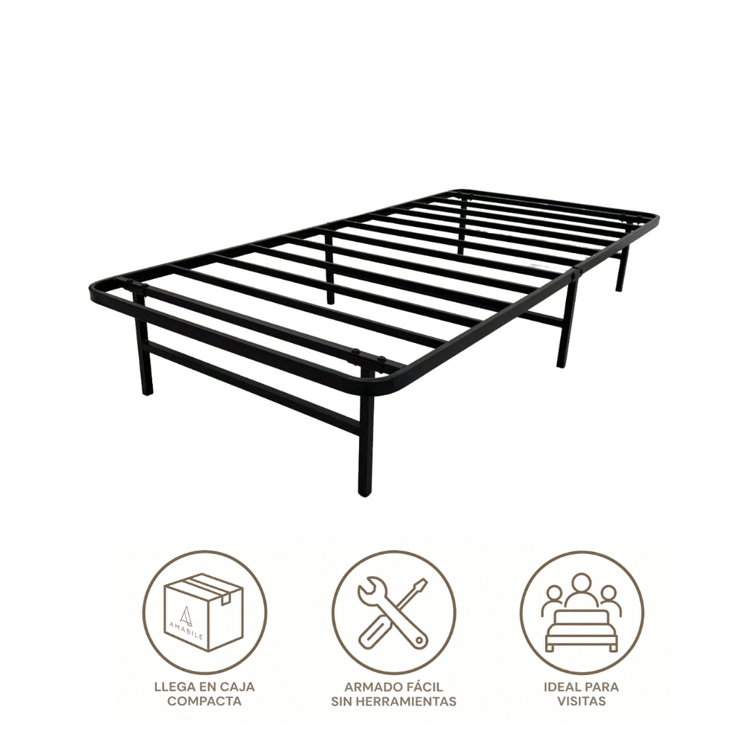 Base de Cama Fácil de Guardar Plegable FOGGIA 30 cms alto 1 Plaza