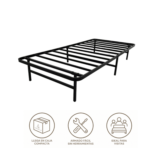 Base de Cama Fácil de Guardar Plegable FOGGIA 30 cms alto 1 Plaza