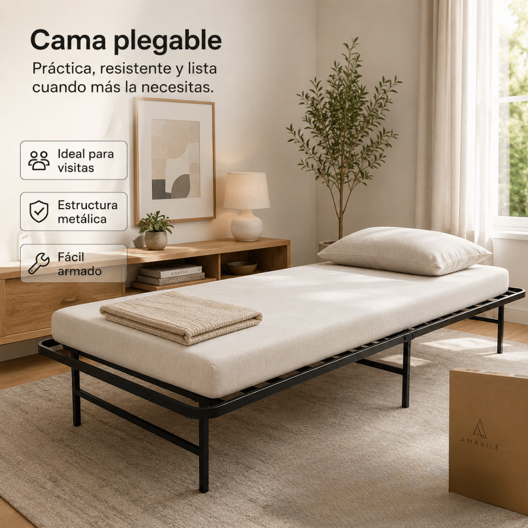Base de Cama Fácil de Guardar Plegable FOGGIA 30 cms alto 1 Plaza