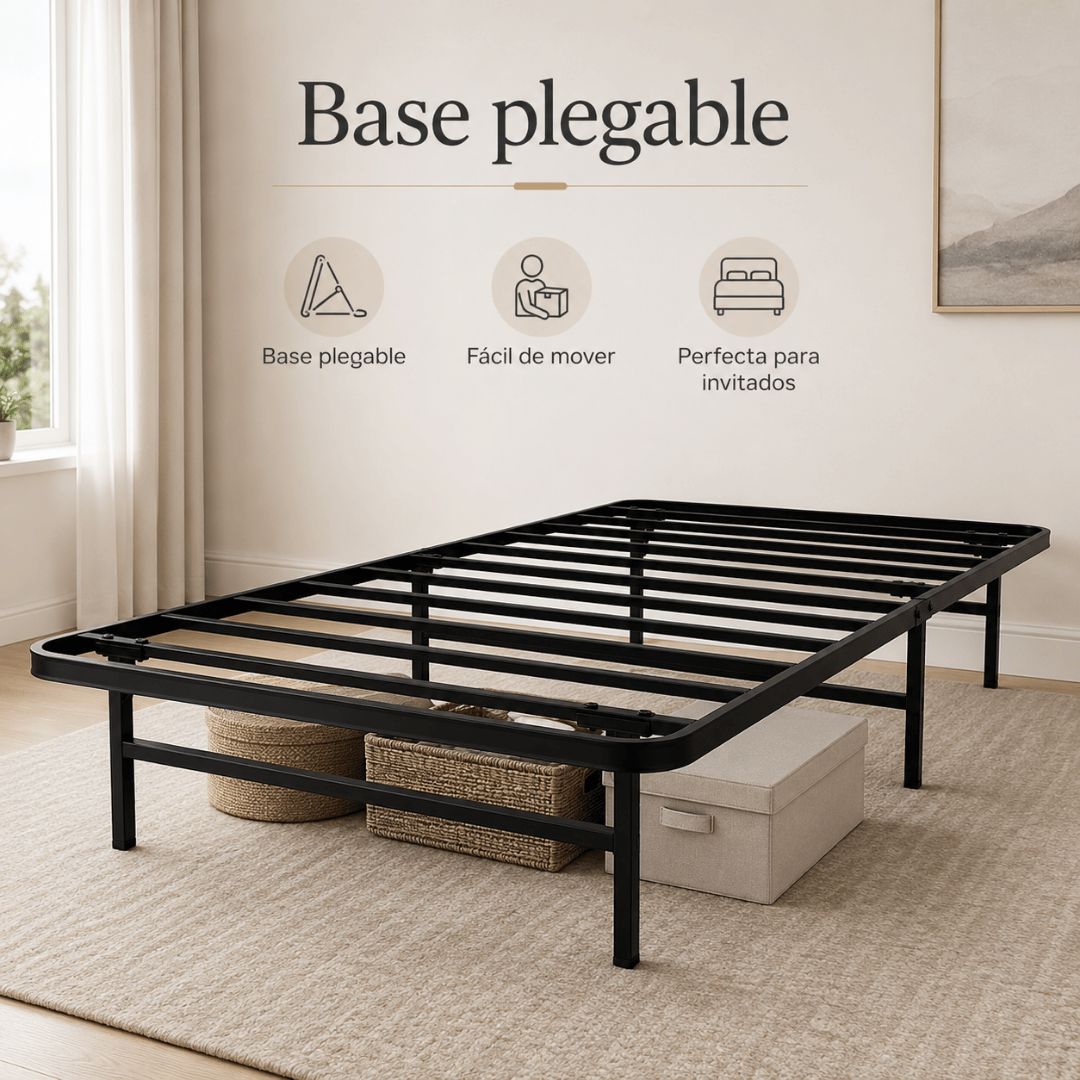 Base de Cama Fácil de Guardar Plegable FOGGIA 30 cms alto 1 Plaza