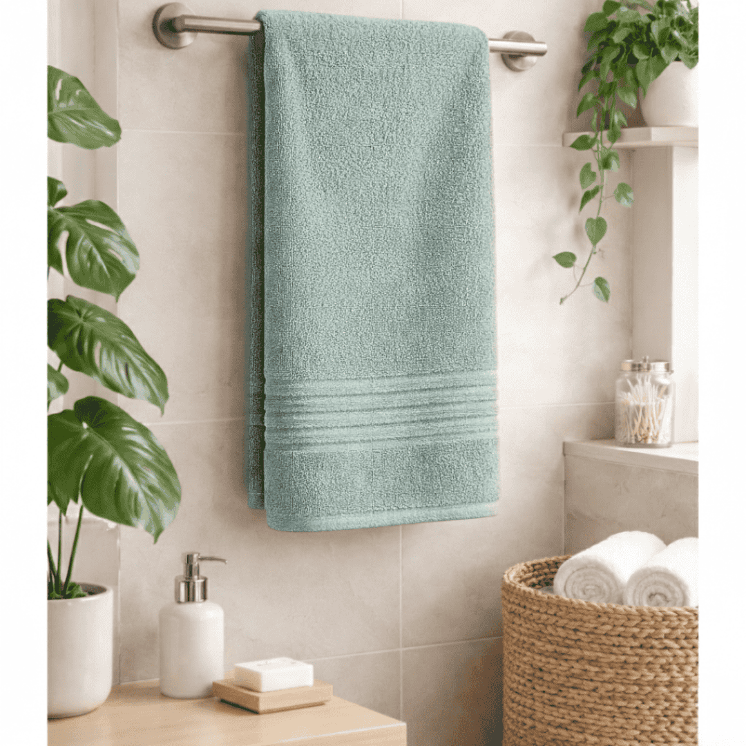 Toalla Mano / Cara 500g   50cms x 90cms Verde Agua 100% Algodón Indio