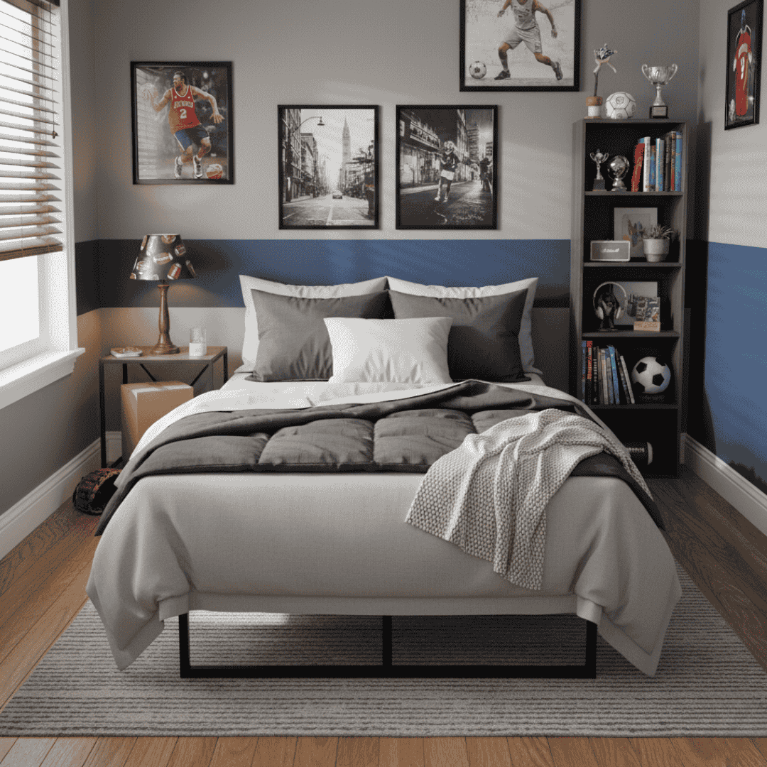 Base De Cama 40cm Amabile Siena 1.5 Plazas Fierro Negro