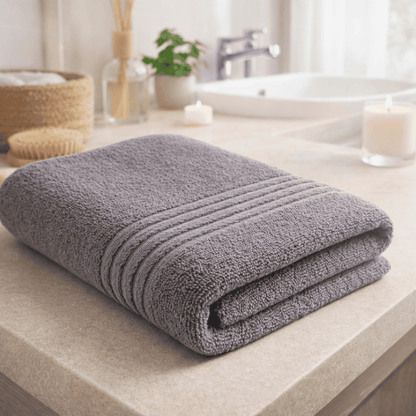 Toalla Baño Extra Grande 90x180 cm 500 g  100% Algodón Gris Oscuro