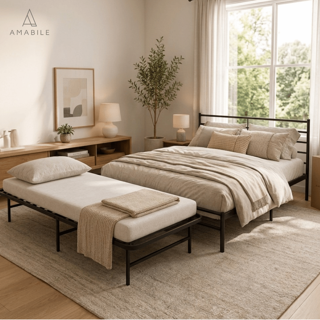 Base de Cama 1 Plaza Fácil de Guardar Plegable FOGGIA 30 cms alto 90x190 cms