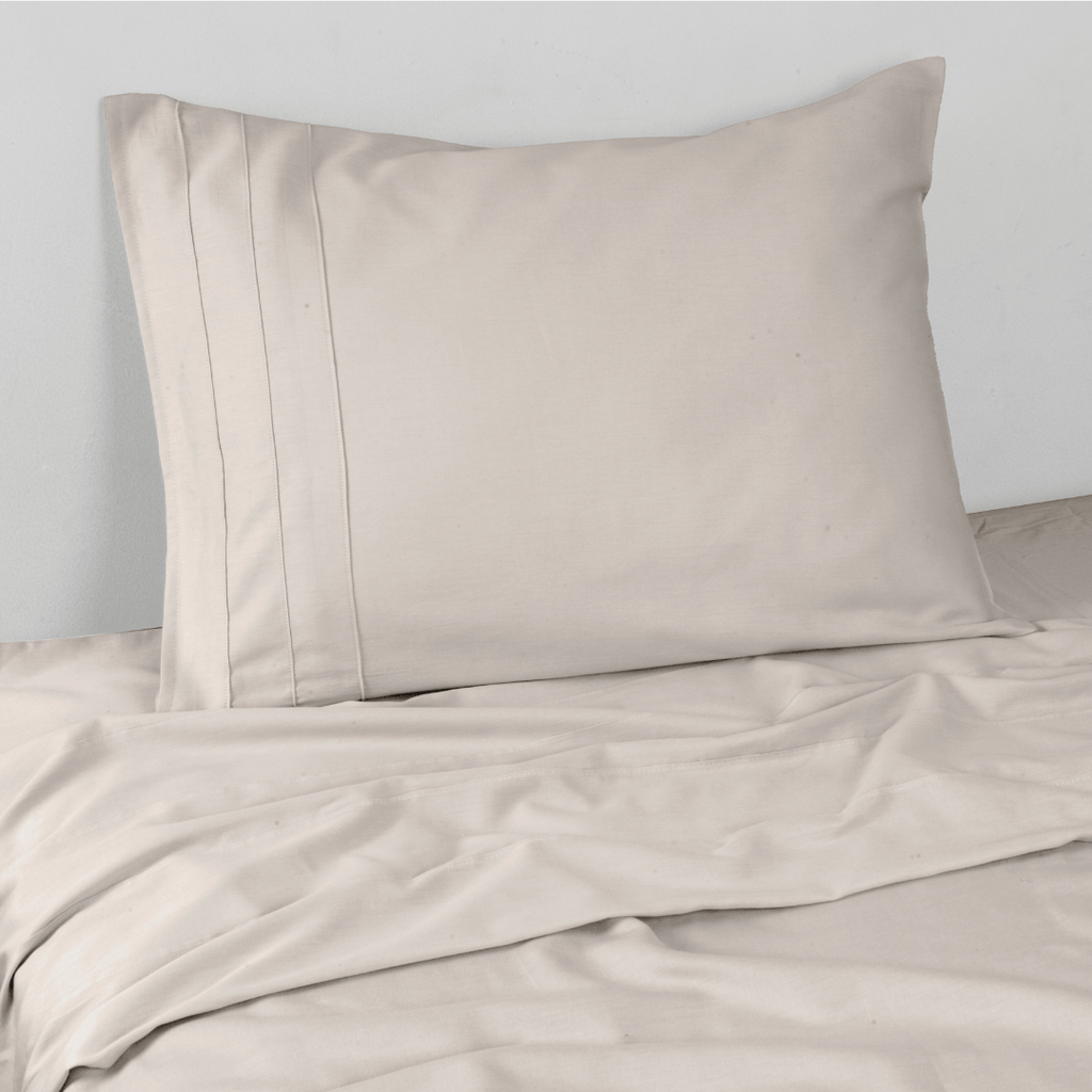 Juego de Sábanas King Beige Satinadas y Suaves Algodón 100% Indio