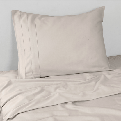 Juego de Sábanas King Beige Satinadas y Suaves Algodón 100% Indio