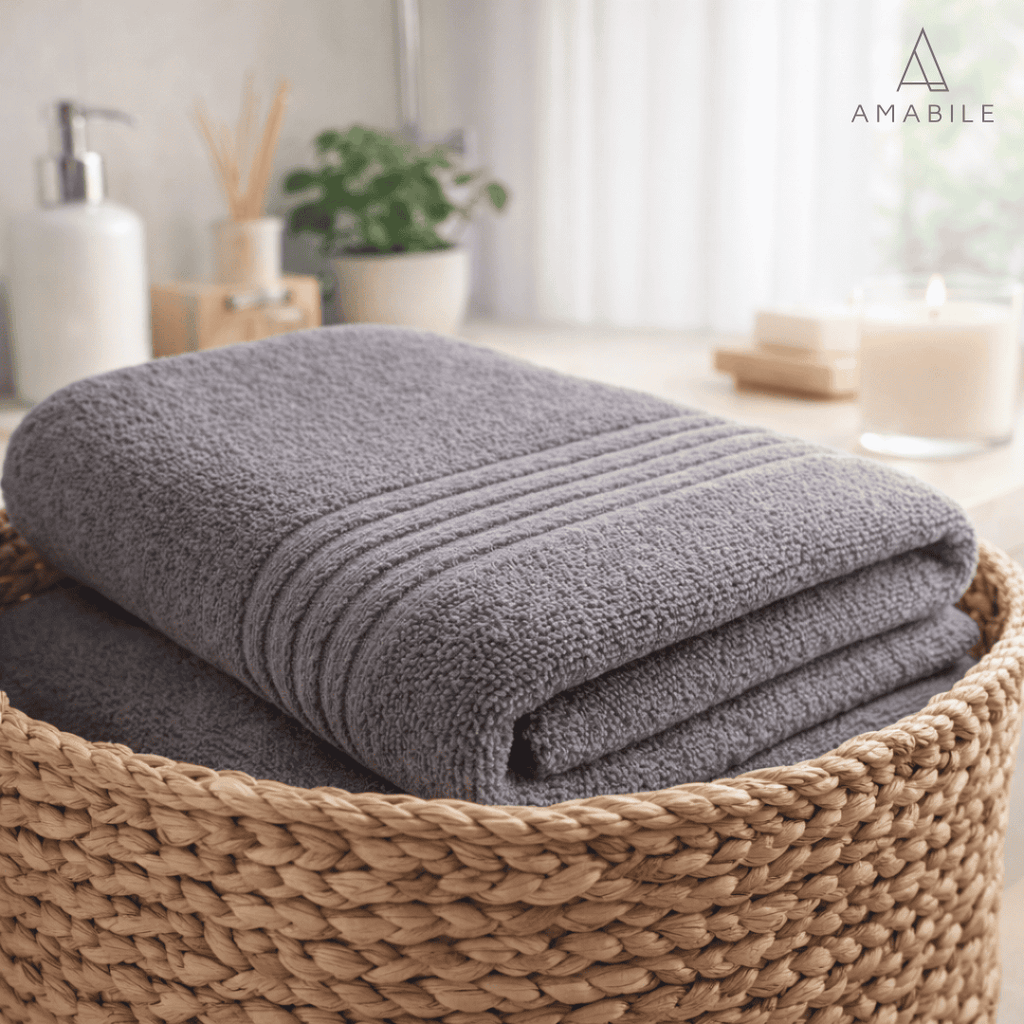 Toalla Mano / Cara 500g   50cms x 90cms Gris Oscuro 100% Algodón Indio