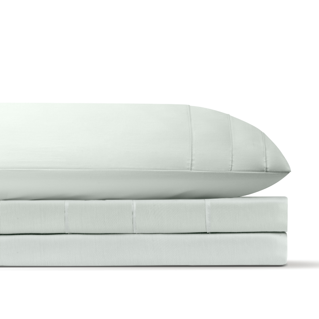 Juego de Sábanas 1.5 Plazas Verde Agua Satinadas y Suaves Algodón 100% Indio