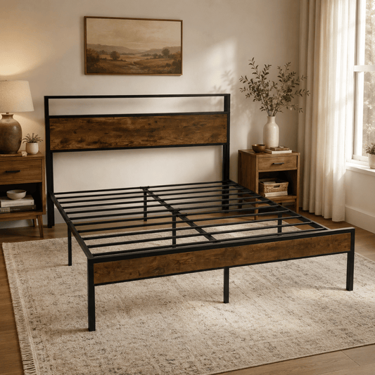 Base de Cama Verona 2 Plazas con respaldo y repisa 35cms alto