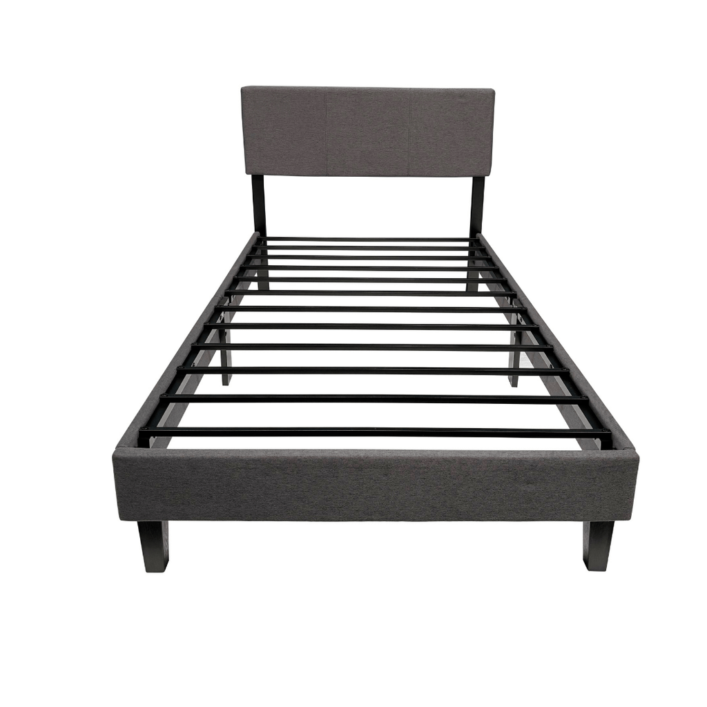 Base de cama Genova con Respaldo 1.5 Plazas Gris Oscuro