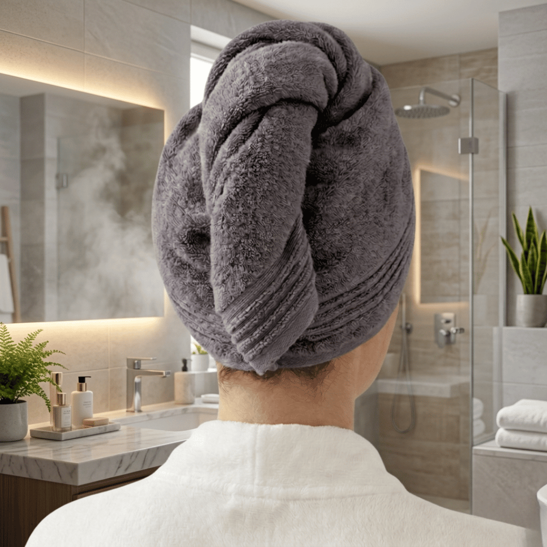Toalla Baño Extra Grande 90x180 cm 500 g  100% Algodón Gris Oscuro