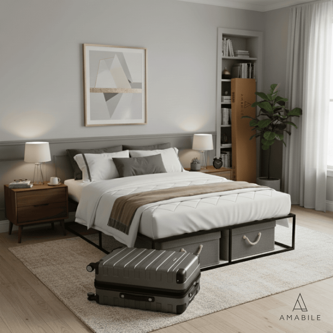 Base De Cama Metálica Roma 2 Plazas Con Almacenaje