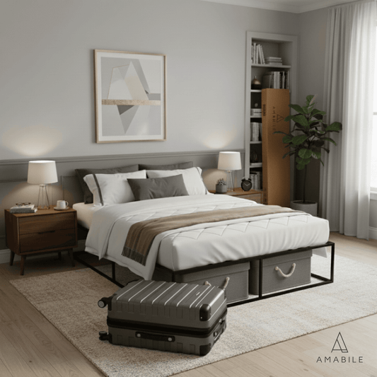 Base De Cama Fierro Roma 2 Plazas 150x190x35 Libres para Almacenar