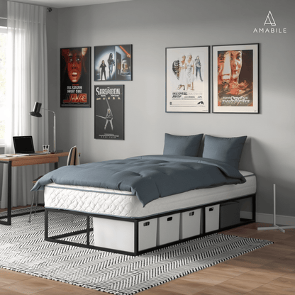 Base De Cama Metálica Roma 1.5 Plazas Con Almacenaje