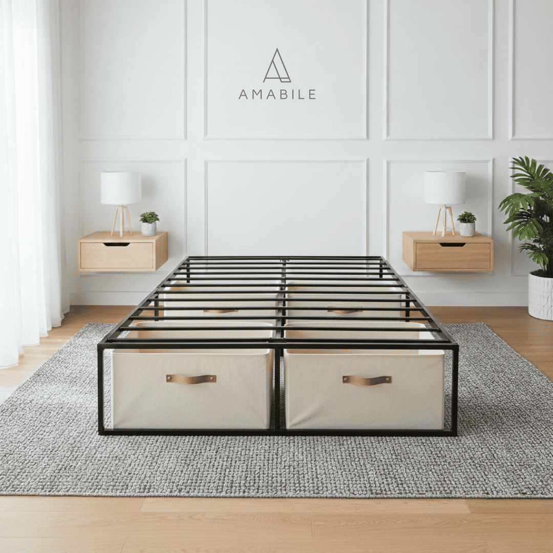Base de Cama Metálica Siena 2 Plazas 40cms para almacenar