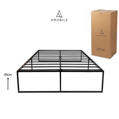 Base de Cama Metálica Siena 2 Plazas 40cms para almacenar