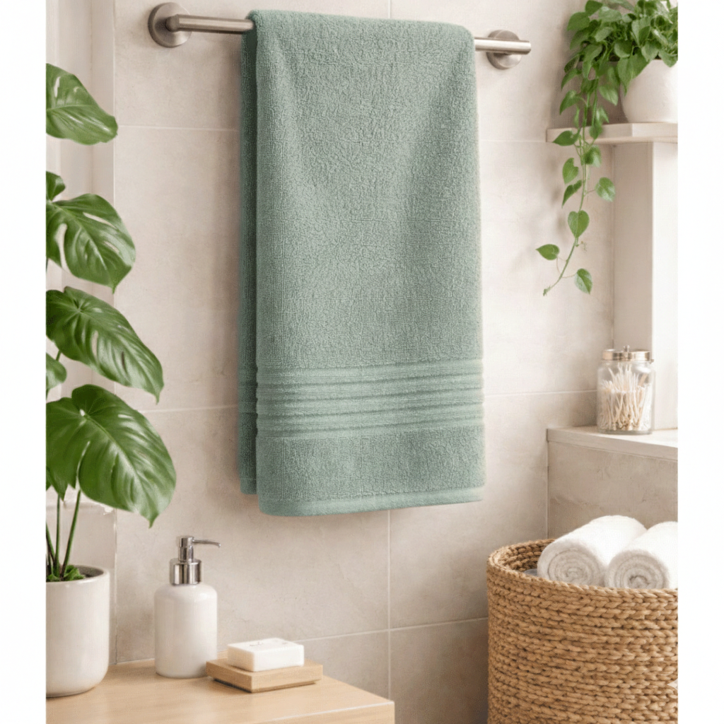 Toalla Cuerpo 500g Extra Grande 90x180cms Verde Agua 100% Algodón Indio