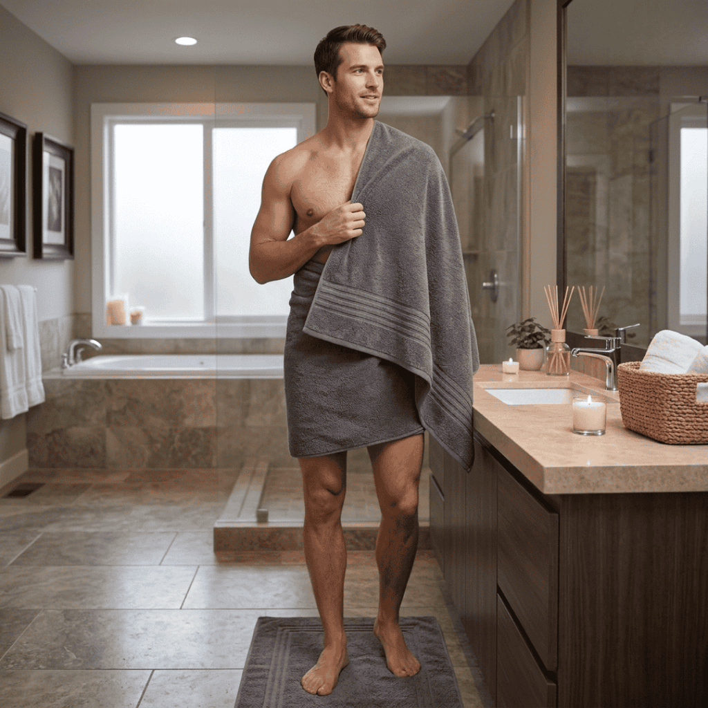 Toalla Cuerpo 500g Extra Grande 90x180cms Gris Oscuro 100% Algodón Indio