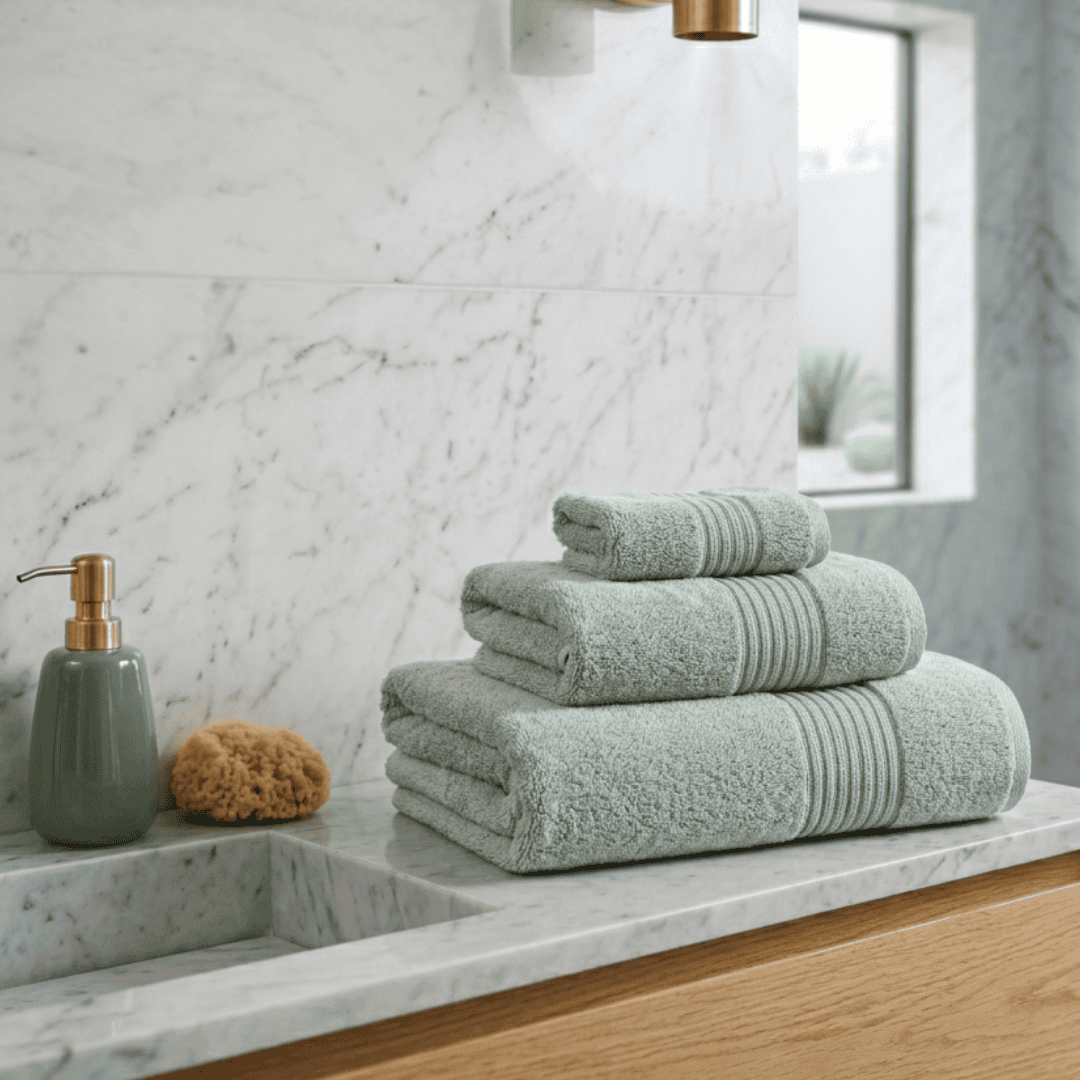 Toalla Baño Extra Grande 180x90 cm Algodón Indio 500g Verde Agua