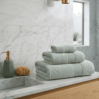Toalla Baño Extra Grande 180x90 cm Algodón Indio 500g Verde Agua