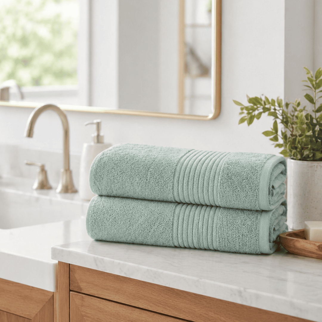 Toalla Baño Extra Grande 180x90 cm Algodón Indio 500g Verde Agua