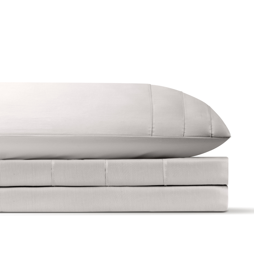 Juego de Sábanas 2 Plazas Grises Satinadas y Suaves Algodón 100% Indio